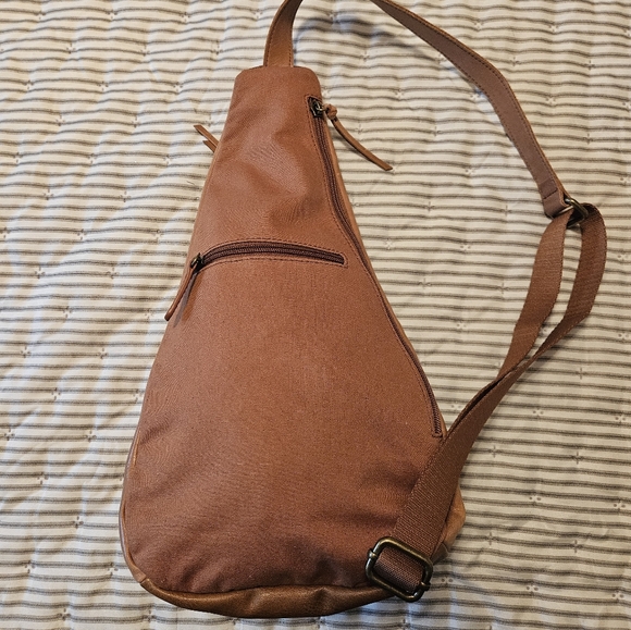 The Sak Leather and Canvas crossbody/sling bag. Carried once. - Picture 2 of 8